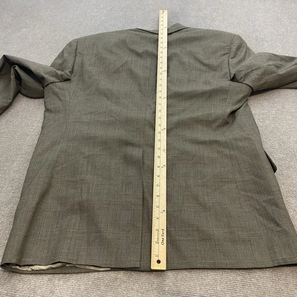 Jos A Bank Wool‎ Blazer Mens Size 43R Brown Plaid Two Button Sport Caot